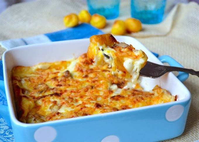 Ньокки-суфле под грибным соусом бешамель