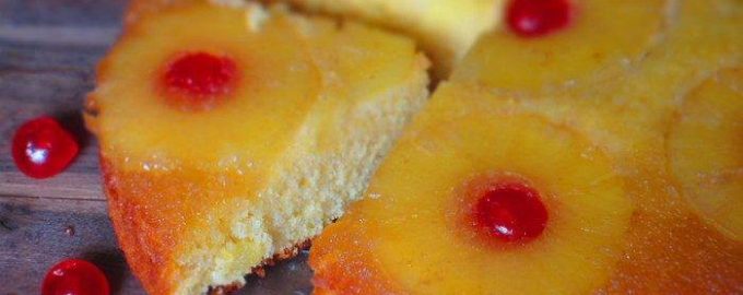 Перевернутый пирог с ананасами и карамелью