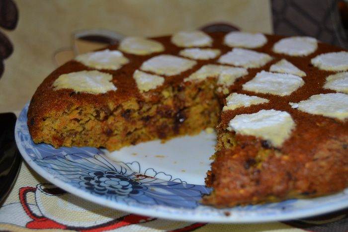 Морковный кекс с апельсином и шоколадом