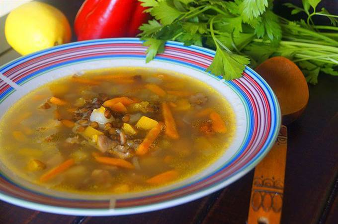 Тыквенный суп из копченой курицы