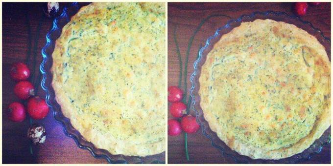 Пирог с креветками в сливочном соусе