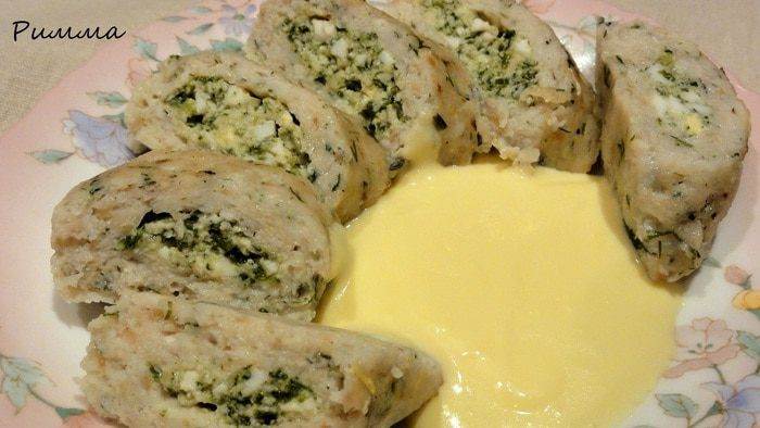 Тельное из судака на пару с соусом Сабайон