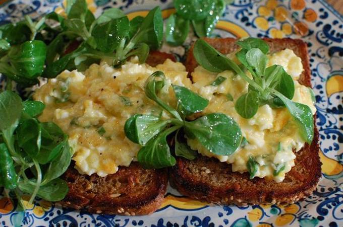 Бутерброд с яйцом и домашним майонезом